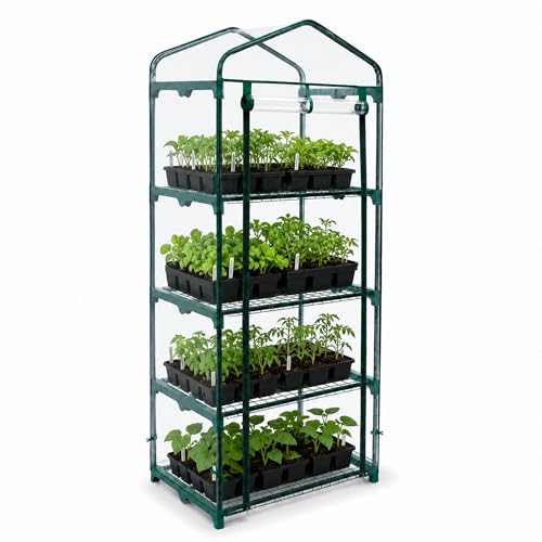 Image of Oypla Growhouse 4-Tier Garden Greenhouse Ideal For Propagating Seeds And Bringing-on Plants - 130x50x45cm