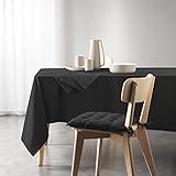 Douceur d'Intérieur Nappe Rectangle (140 x 240 Cm) Mistral Noir, Coton Recyclé