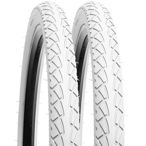 Pneus de vélo 26 pouces YUNSCM lot de 2 blancs et beiges pour VTT et ville