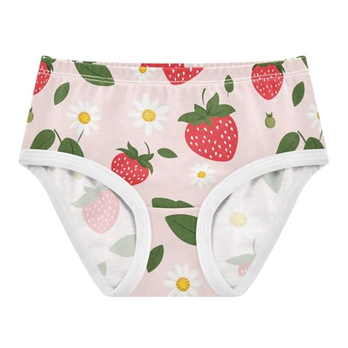 Wusikd Strawberry Sunflower Girls' Underwear Cotton Daisy Girls Briefs Soft Toddler Underwear 2T