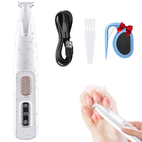 Growalleter Saffory犬用トリマー ペット用バリカン 犬 猫 足裏用バリカン 肉球ケア 静音設計 LED付き USB充電式 低振動 プロ仕様 トリミング グルーミング キット ペットグルーミング 16cm/6.3in (ホワイト)