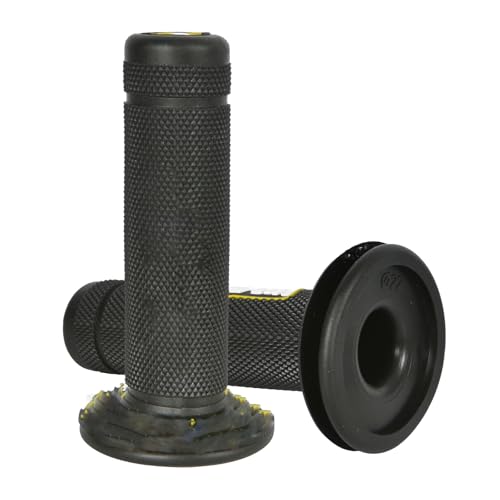 DecorDwell Motorcycle Handle Grips - Motocross and Off-Road Grips, Non-Slip Silicone for Pro Grip - φ22/24 Handle Bar, Yellow