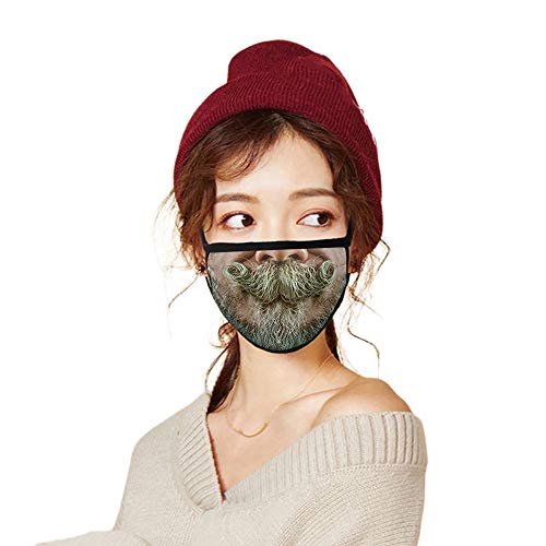 LOVINSHOW Funny Mask Washable Reusable Funny Face Mask Anti-Dust Cotton Mask for Men Women