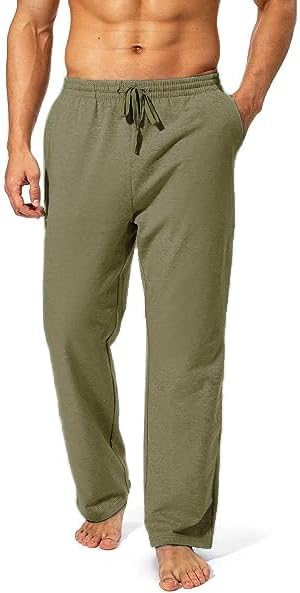 Deyeek Men's Lightweight Sweatpants Open Bottom Sweat Pants for Men Straight Leg Gym Sweatpants Lounge Pants with Pockets - Image 2