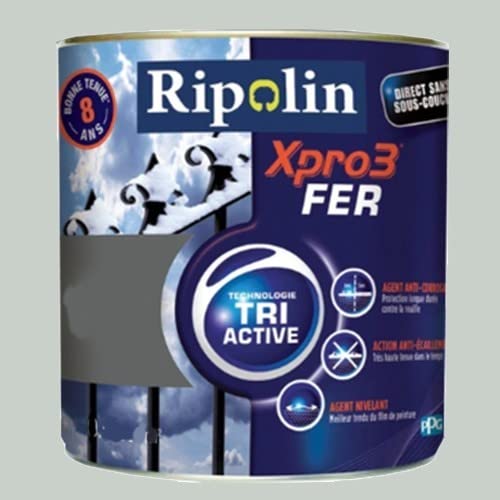 RIPOLIN Peinture Acrylique Xpro3 Tri Active Fer Gris clair 0,5 L