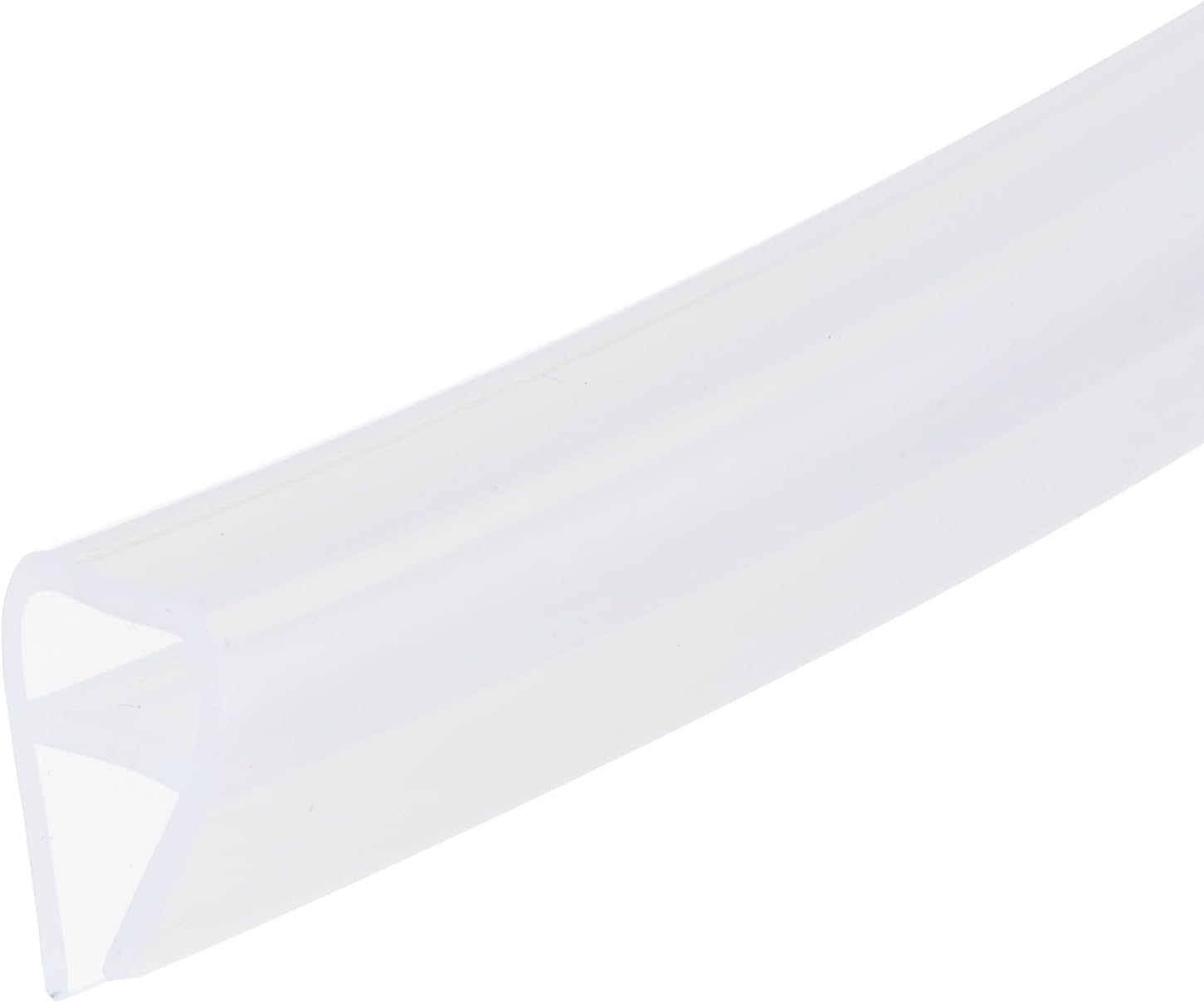 uxcell Shower Door Side Seal, U-Type Shower Door Sweep for 5/16" Glass 130" Long Silicone Frameless Glass Door Seal Strip, Stop Shower Leaks, Clear