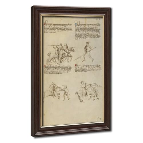 Toile lutte équestre avec lance Fiore Dei Liberi, cadeau idéal pour passionné