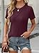 ANRABESS Womens Summer Tops Workout Shirts Beach Vacation Outfits Business Tshirts Dressy Fashion Spring Clothes 2025 Burgundy Small
