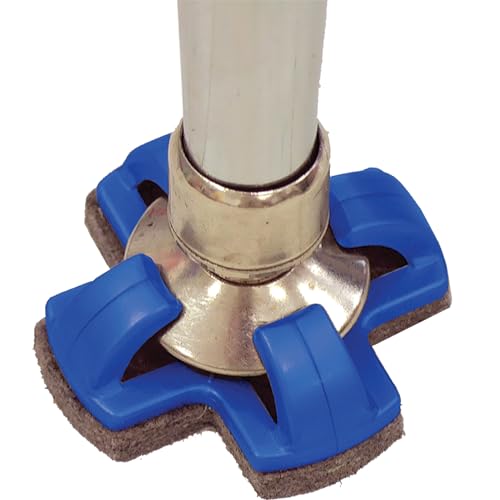 Image of Really Good Stuff Fuzzy Feet Chair Glides 4pk-Blue, Snap-on Gliders Reduce