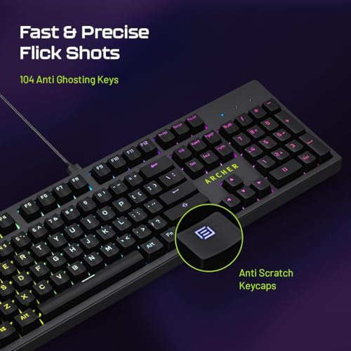 Image of Archer Tech Lab Mechanical Gaming Keyboard (Bluetooth / 2.4GHz Wireless /Wired) Programmable 84 Keys Full Anti-Ghosting, Clicky Blue Switches, 20 RGB Effects| for Laptop Mac PS4 PS5 Xbox (Astra M200)