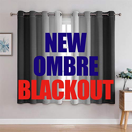 Image of G2000 Blackout Curtains & Drapes for Bedroom Living Room 63 Inch Length Grey and Greyish White Room Darkening Window Treatments Ombre Thermal Insulated Light Blocking Grommet Backdrop 2 Panels Set