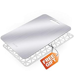 YAOMAISI Snijplank, 36 x 25 cm, voor de keuken, BPA-vrij, vaatwasmachinebestendig, 304 roestvrij staal, antibacterieel…