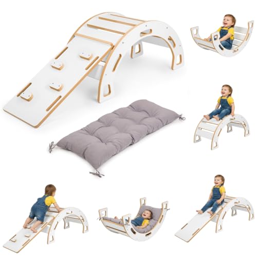 OBUBU 5 in 1 Kletterbogen ab 1 Jahr mit Rutsche und Kissen, Montessori...