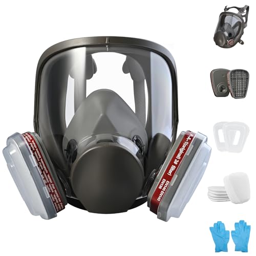 Faburo Vollgesichtsmaske Set, Atemschutzmaske Wiederverwendbare, Gasmaske Staubmaske Schutzmaske, Atemschutzmaske Gase Dämpfe für Malerei, Staub, Schleifen, Schneiden und Schweißen Faburo Vollgesichtsmaske Set, Atemschutzmaske Wiederverwendbare, Gasmaske Staubmaske Schutzmaske, Atemschutzmaske Gase Dämpfe für Malerei, Staub, Schleifen, Schneiden und Schweißen