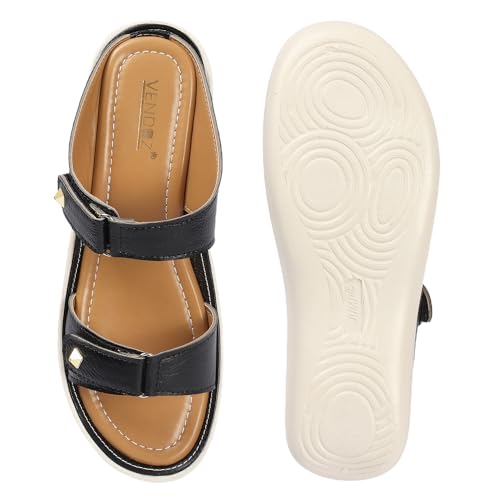 Image of LENSBURY Women Stylish Sandals Heel Flats Slip on Slippers I Stylish and Casual I Comfortable & Lightweight I LBFL52