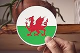 Posavasos de café con bandera de Gales, diseño de dragón rojo, para hermano, hermana, mamá, papá, paquete de 6 posavasos redondos
