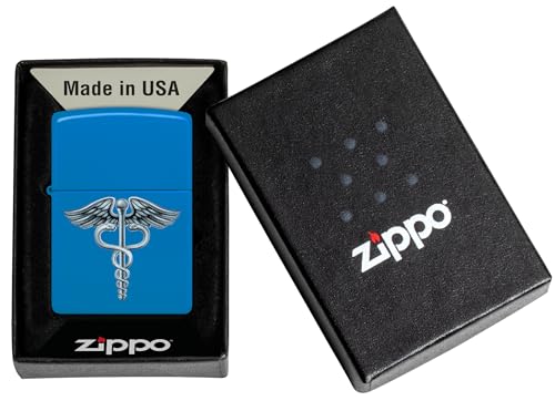 Zippo Encendedor Símbolo Caduceo Azul Mate 46671 miniatura 6