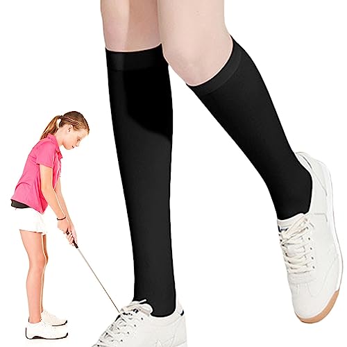 Eastuy protección Solar para Golf | Calcetines refrescantes UPF50 Transpirables Antideslizantes - Step Skinny Socks Calcetines Largos elásticos hasta el Muslo Seda