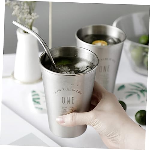 Taza de cafe sin roturas pack de 2 vasos para beber de pinta en acero inoxidable 6