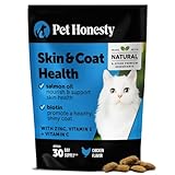 Cat Skin & Coat Health Chews – Crunchy & Creamy Treats with Omegas, Vitamin C & E,...
