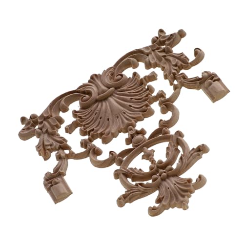 Décalcomanie coin applique bois sculpté rose rétro pour mur