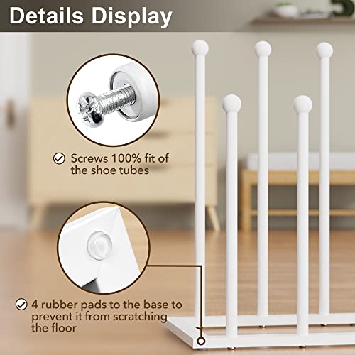 Pickpiff Free Standing Shoe Racks - White Metal Boot Rack, Shoe Organizer For Dorm Room, Closet, Entryway, Bedroom, Patio Outdoor, Hallway, Black Shoe Rack Organizer, Shoe Storage Fit For 6 Pairs #TOP4