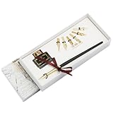POPETPOP Vintage Kalligrafie Stifte Satz mit 6 Austauschbaren Federhaltern Retro Schreibfeder Satz...