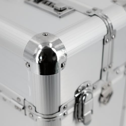 ALUMAXX 45119 Pilotenkoffer BETHA, Piloten Koffer aus glattem Aluminium, Dokumentenkoffer Alu, Aktenkoffer mit Zahlenschloss, Koffer 47 cm, Businesskoffer für 17' Notebooks, Silber, 47 x 38 x 20 cm