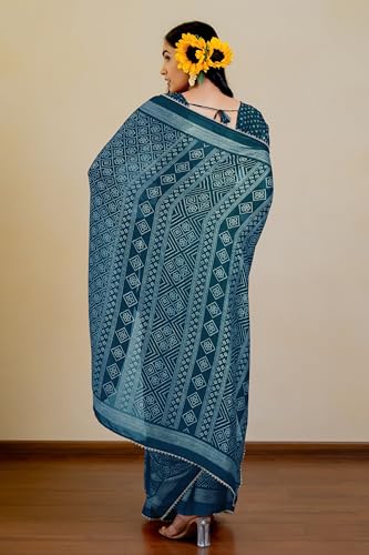 Image of MIRCHI FASHION Women Saree Leheriya Print Chiffon | Lightweight Traditional Sari for Farewell and Wedding Ceremonies with Unstitched Blouse Piece