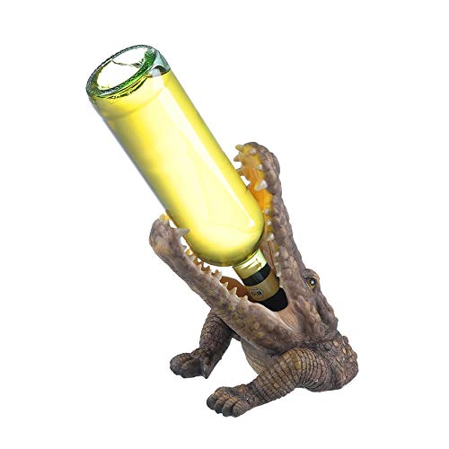 HTI living Flaschenhalter Krokodil Flaschenständer Geschenkidee Weinliebhaber Animal