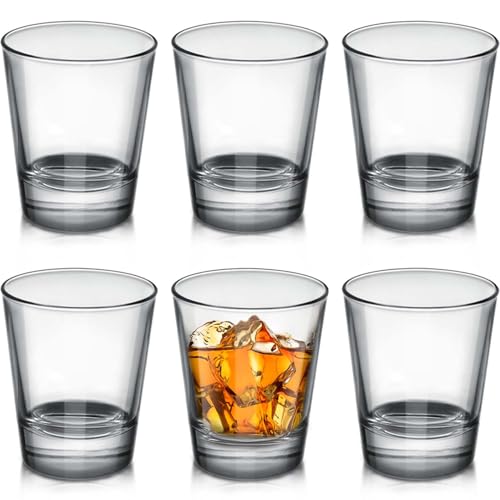 Image of OBTANIM 6 Pack Shot Glasses, 1.5 oz Clear Shot Glass Cups Set with Heavy Base for Bar Restaurants Home