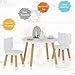 UTEX Kids Wood Table and Chair Set, Kids Play Table with 2 Chairs,3 Pieces Wood Round Table for Toddlers, Girls, Boys,White
