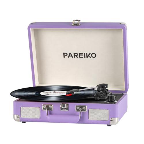 Record Player 3 Speed Turntable Portable Suitcase with Bluetooth Built-in Battery Aux in RCA Line Out