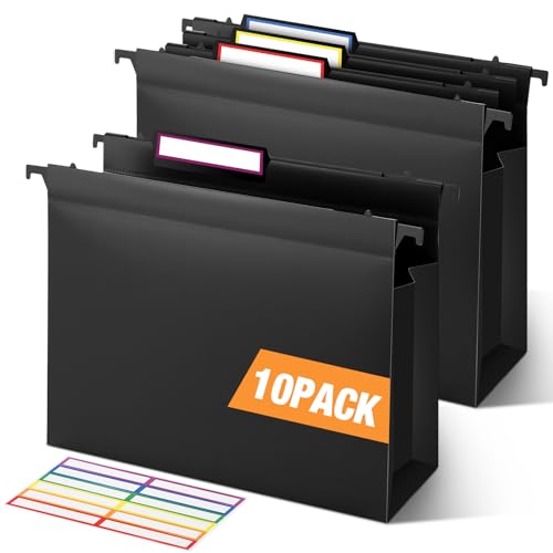 Dossiers suspendus de 10,2 cm en plastique robuste avec poche accordéon extensible