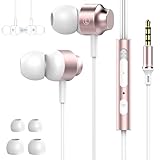 【2025改良新型モデル】Eikokiwa 有線 イヤホン 3.5mm 有線 イヤホン 内蔵マイク リモコン付き クリア通話 ハイブリッドノイズ遮断 重低音 磁気式 絡み防止 人間工学 快適な装着感 高遮音性 カナル型 音漏れ防止 軽量 防水iPhone/Android/Galaxy/OPPO/AQUOS/Xperia/iPadなど対応 (ピンク)