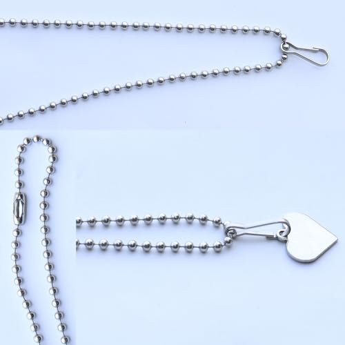 Image of 240 Inch Ceiling Fan Pull Chain Extension, Rust Proof Stainless Steel 3mm Beaded Ball Chain with 36 Matching Connectors for Ceiling Fans /Light Fixture and Crafts(Silver)