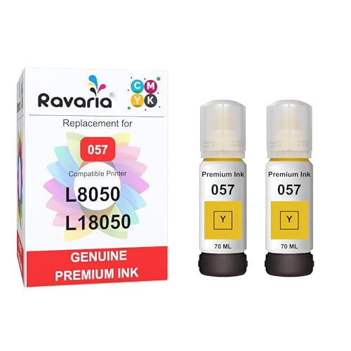Image of 057 Compatible Ink for EP L8050 L18050 Printer. (057 Yellow Ink 2 Pcs)