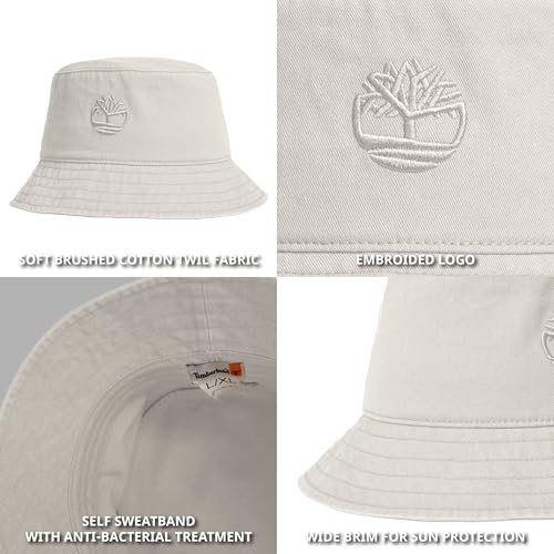 Image of Timberland Mens Bucket Hat, Cotton Twill, Soft Brushed Finish, Packable Sun Hat