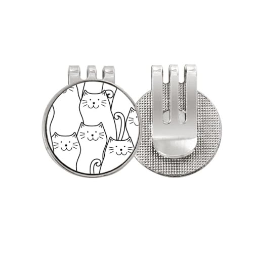Marqueur de balle de golf chat avec clip magnétique puissant en émail durable pour green