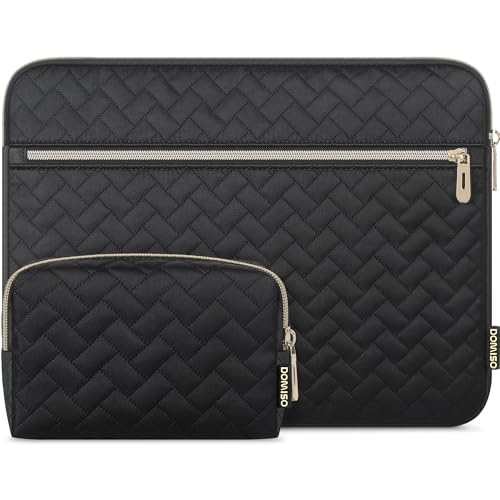 DOMISO 14 inch Laptop Sleeve for MacBook Air/Pro 14 inch MacBook Pro 14 Case Compatible with MacBook Pro 14 inch M4 M3 Protective Computer Sleeve 14 inch Laptop with Small Case, Black