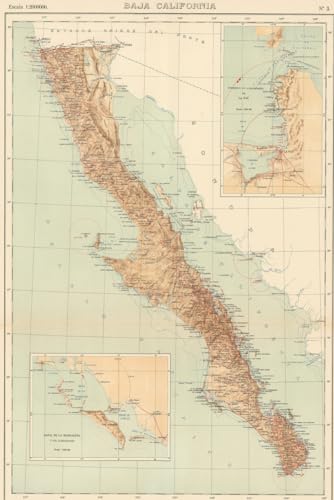 Baja California Map Journal: Vintage Map Notebook
