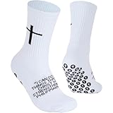 Dermalyx 3 Paare Christliche Socken, Gebets Socken, Geburtstagsgeschenke, Fußball Socken Mit Tape Design, Unisex Gripsocken, Basketball Socken, Kreuz Socken