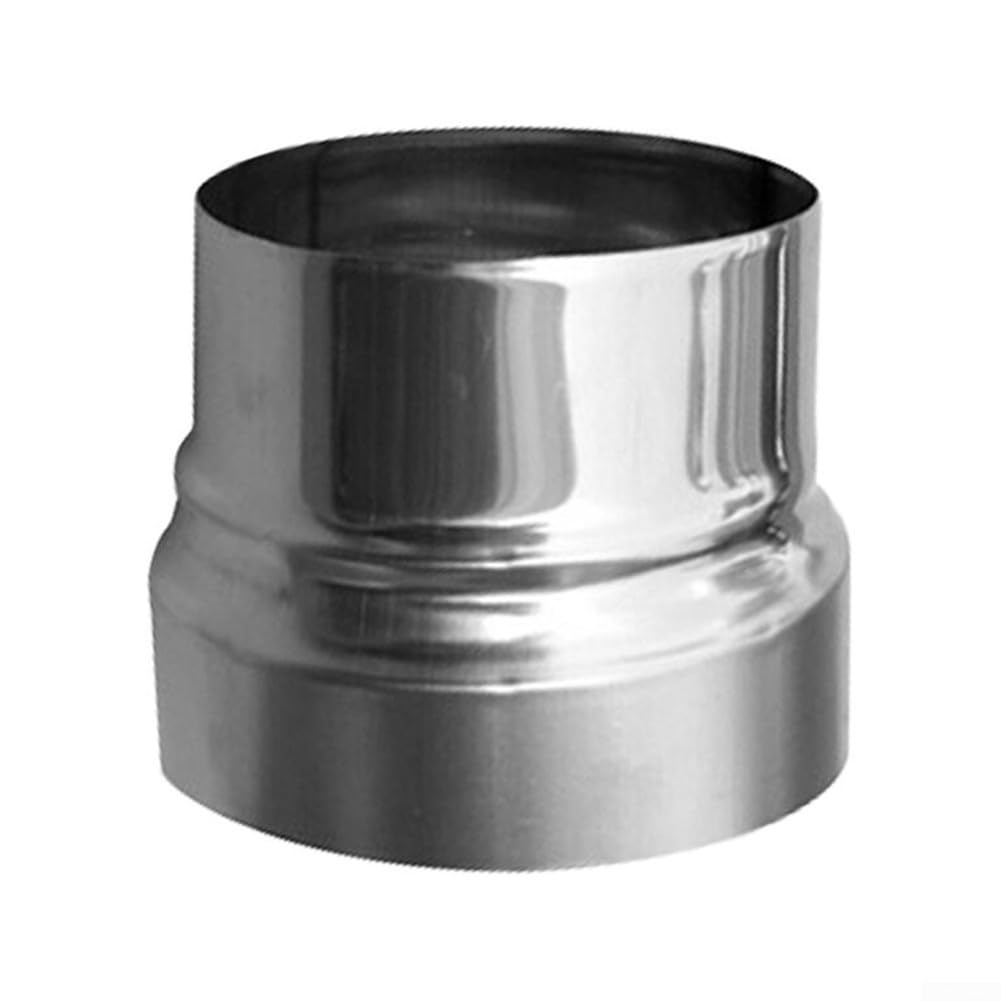Stainless Steel Stove Pipe Reducer, Heat Resistant 120mm to 100mm Chimney Flue Liner Metal Reducer Silver Duct Tube Connector