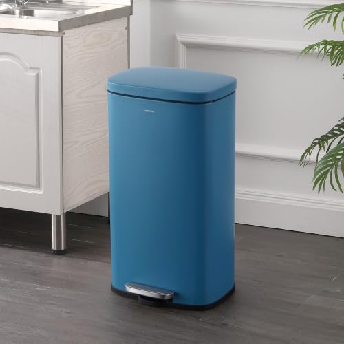 Image of happimess Curtis 8 Gal Step Trash Can Soft Close 25 inch, Bright Cobalt Blue