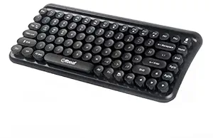 Offbeat Dexter Bluetooth Wireless Keyboard (5.1 & 3.0 + 2.4Ghz), Connects 3 Devices at a time, Mini Portable 85-Key Typewriter Retro Round Keycaps, Compatible with Android, Windows PC