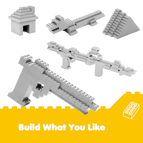 Lekebaby Classic Building Bricks, 200 Piece 2x4 Building Blocks STEM Creative Building Toys Compatible with All Major Brands, Educational Toy for Boys Girls 6 Years Old and Up(2x4 Light Gray) — view 3