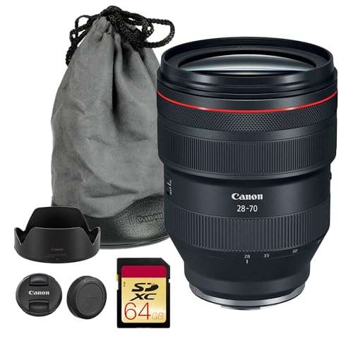 Canon (�L���m��) RF 28-70mm f/2 L USM�����Y - �������W���Y�[�� f/2�i��f/2 �|�[�g���[�g�A�������A��Ɠx�B�e�p (2965C002) + 64GB�������[�J�[�h�B