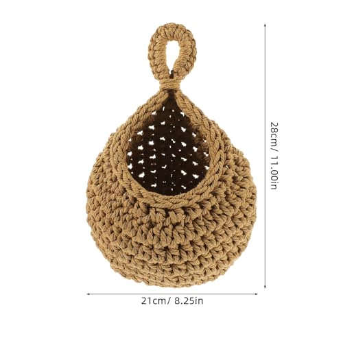 Cesta colgante estilo pastoral para cocina de cuerda de algodón 3