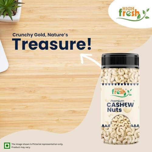 Image of HighFresh Premium Cashew Nuts 1KG Jar Pack | 100% Natural & Unpolished Kaju | Crunchy Fresh Dry Fruits | Rich in Protein, Magnesium & Phosphorus