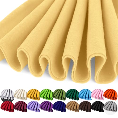 Image of IONTACH 36 inch X 36 inch Soft Felt Fabric 1.6mm Thick (Buff Yellow)